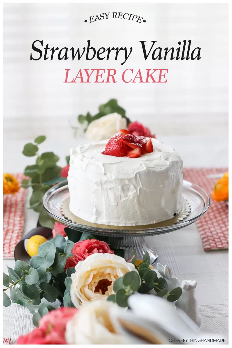 Strawberry Vanilla Layer Cake-feature