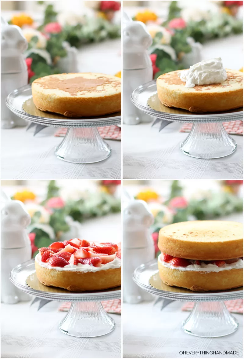 Strawberry Vanilla Layer Cake - step by step