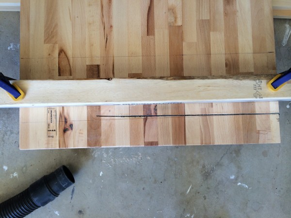 Cutting all the way through the wood