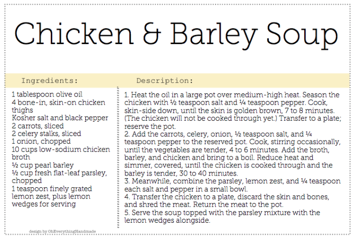 Chicken Barley Soup Recipe