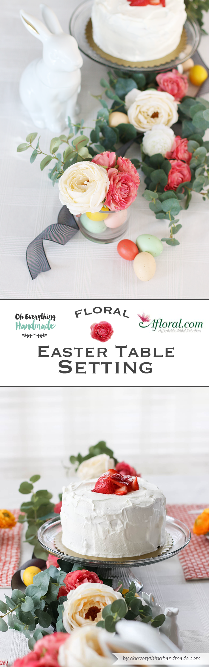 Floral Easter Table Setting - by oheverythinghandmade and afloral