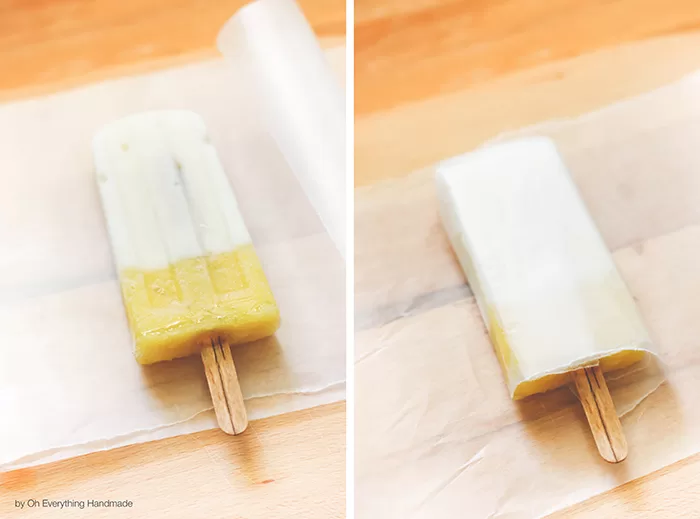 Essential Oil Infused Popsicle - wrap in wax paper
